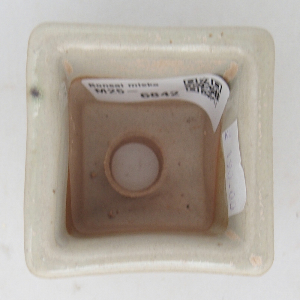 Keramická bonsai miska 5,5 x 5,5  x 5,5 cm, barva béžová