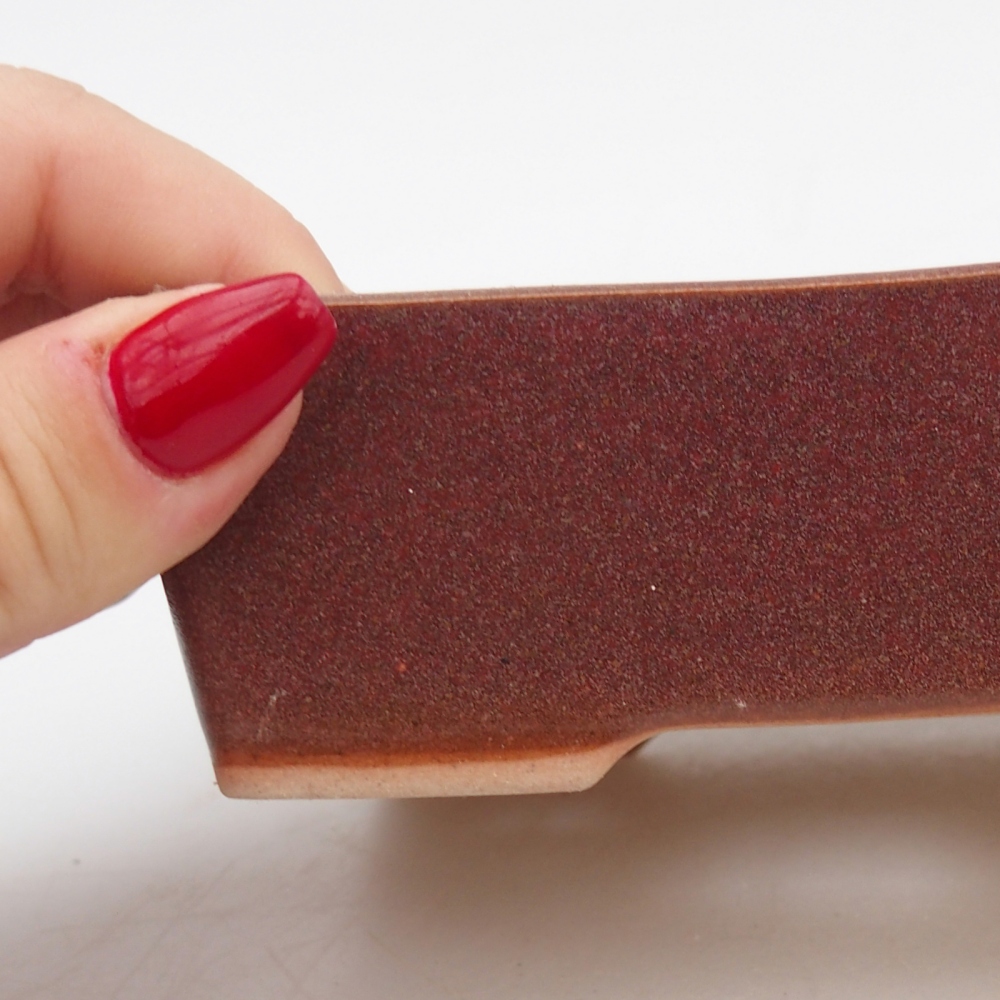 Keramická bonsai miska 11,5 x 9,5 x 6 cm, barva vínová