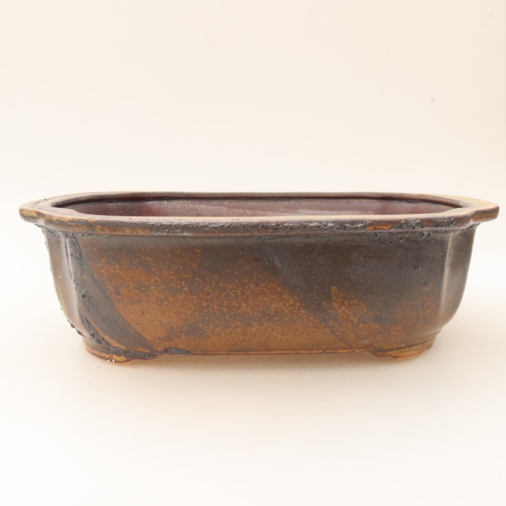 Keramická bonsai miska 24,5 x 21 x 7,5 cm, barva hnědá