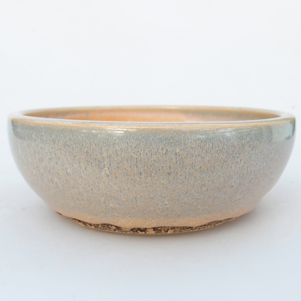 Keramická bonsai miska 15 x 15 x 5 cm, barva zelenohnědá