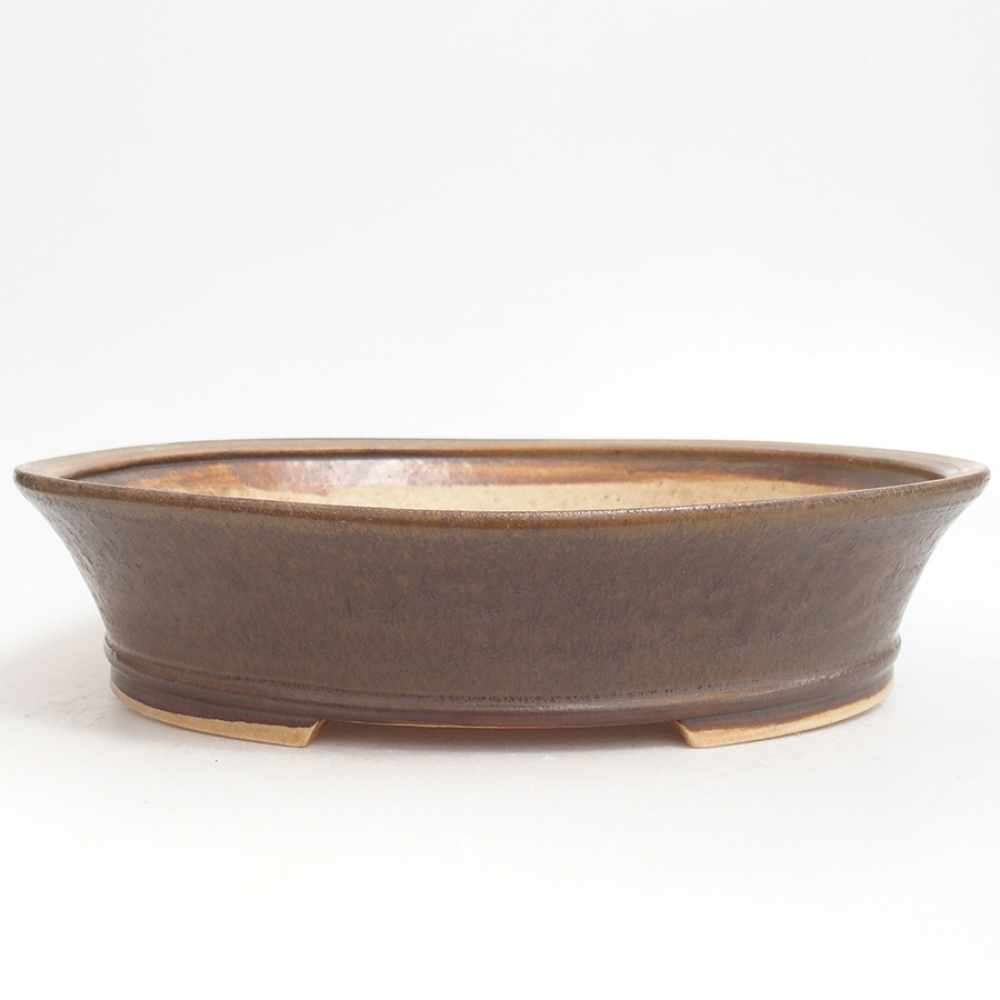 Keramická bonsai miska 27,5 x 24,5 x 6 cm, barva hnědá
