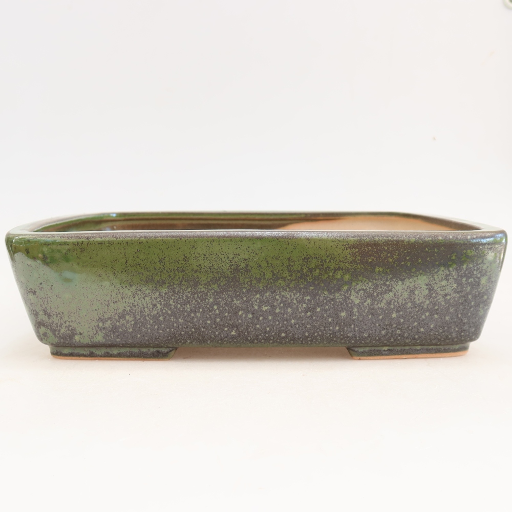 Keramická bonsai miska 26,5 x 20,5 x 7 cm, barva zelená