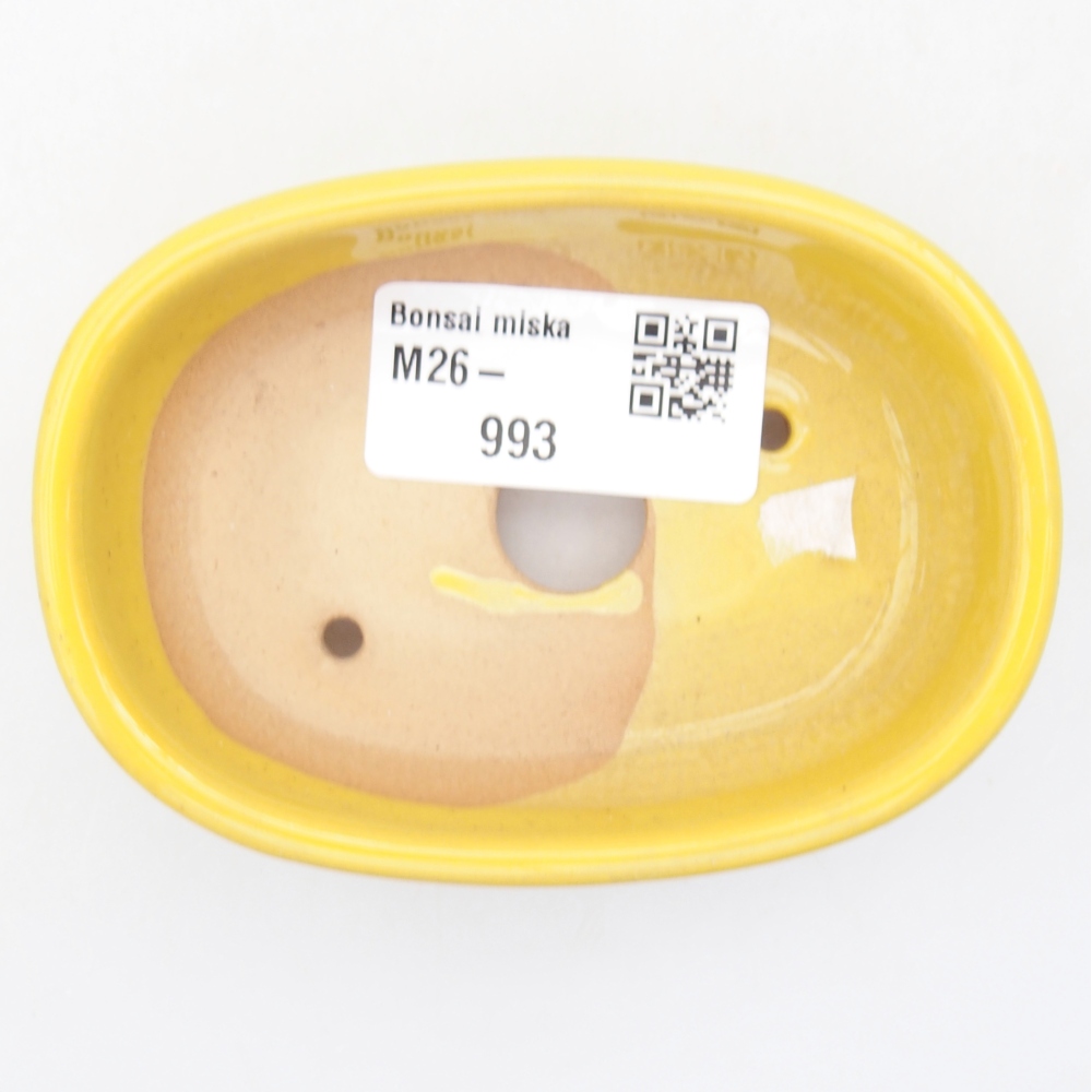 Keramická bonsai miska 9 x 6,5 x 3 cm, barva žlutá