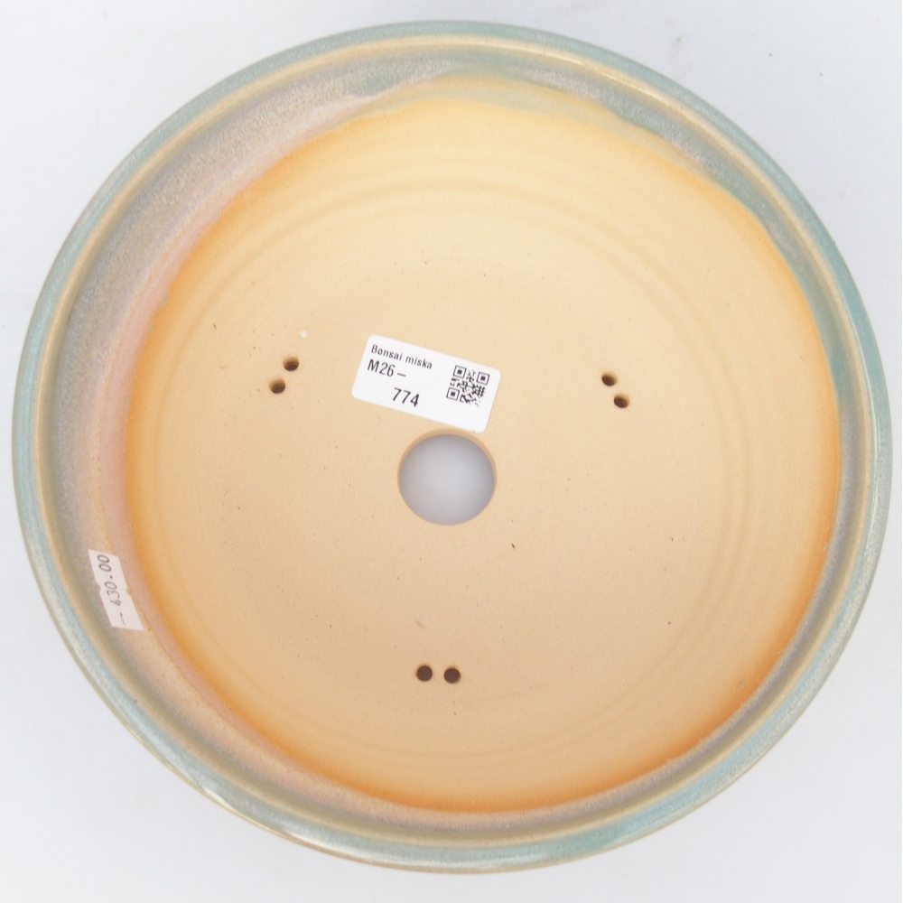 Keramická bonsai miska 21 x 21 x 8 cm, barva zelenohnědá