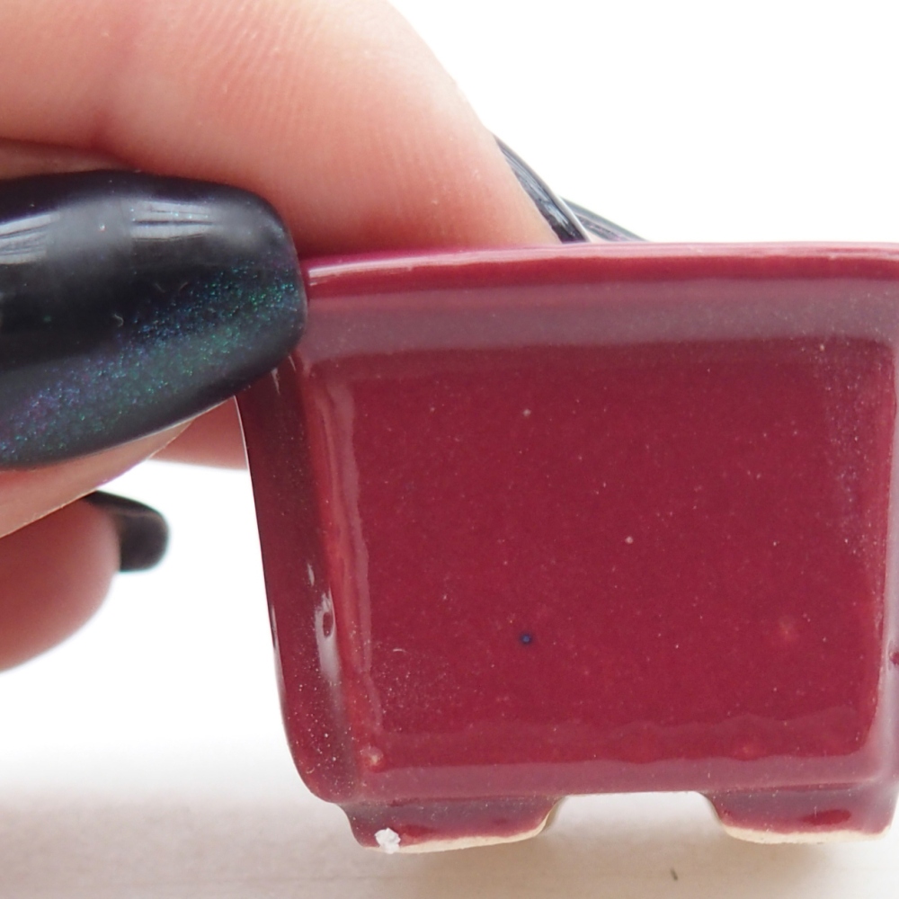 Mini bonsai miska 3,5 x 3,5 x 2 cm, barva vínová