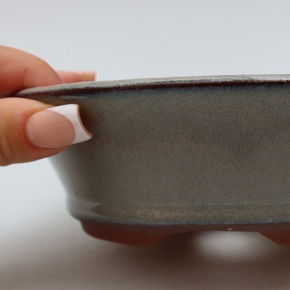 Keramická bonsai miska 17,5 x 17,5 x 5 cm, barva šedá