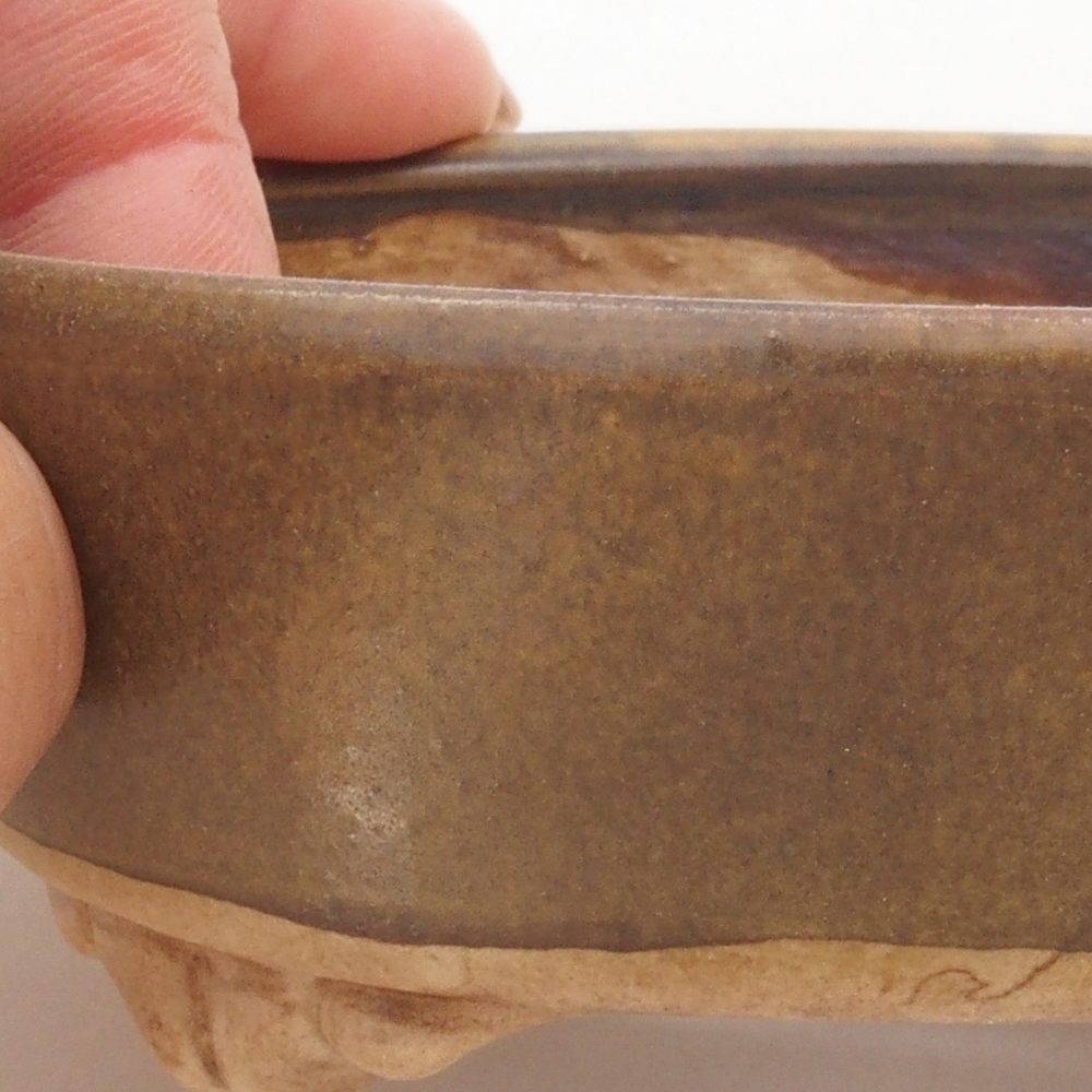 Keramická bonsai miska 9 x 8 x 3,5 cm, barva hnědá