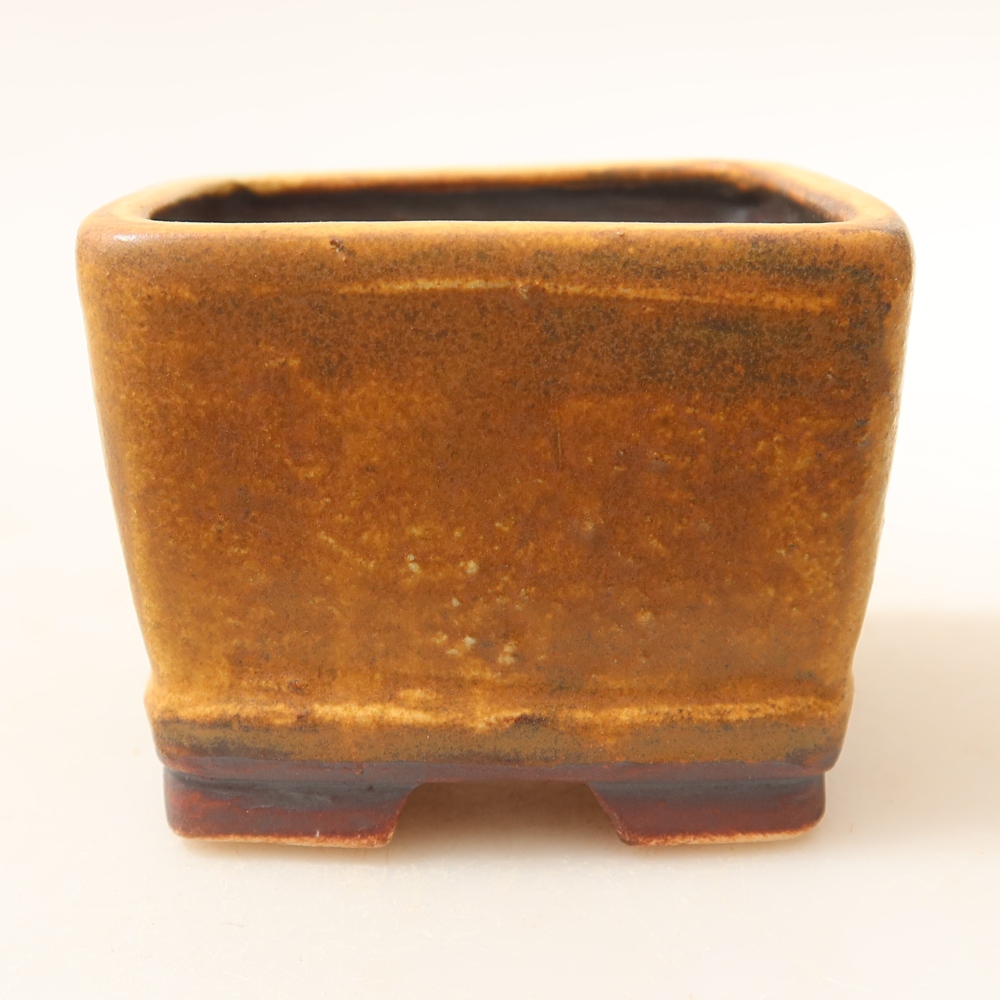 Keramická bonsai miska 6 x 6 x 4,5 cm, barva zelená