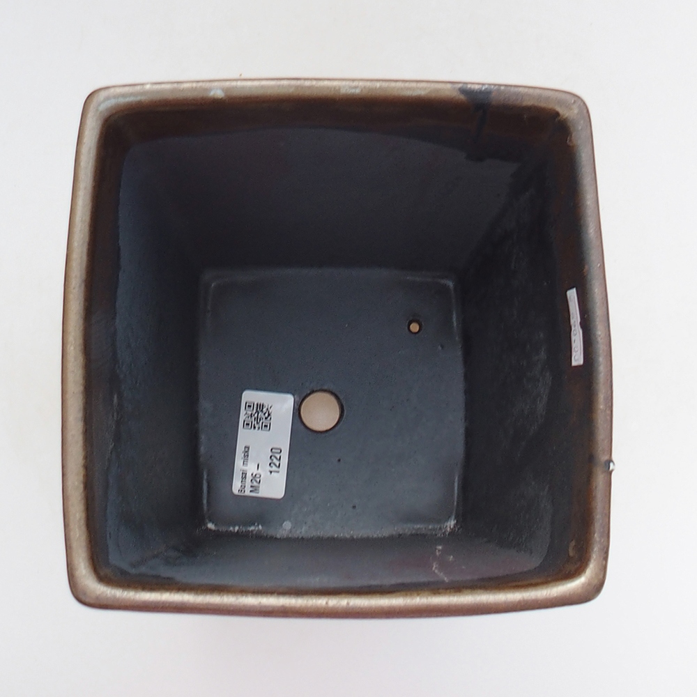 Keramická bonsai miska 15 x 15 x 19 cm, barva hnědá