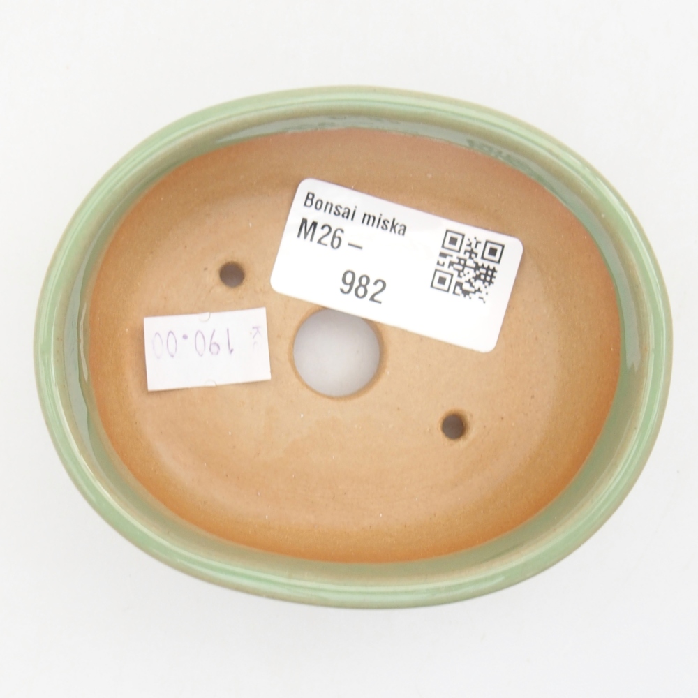 Keramická bonsai miska 9 x 7,5 x 3,5 cm, barva zelená