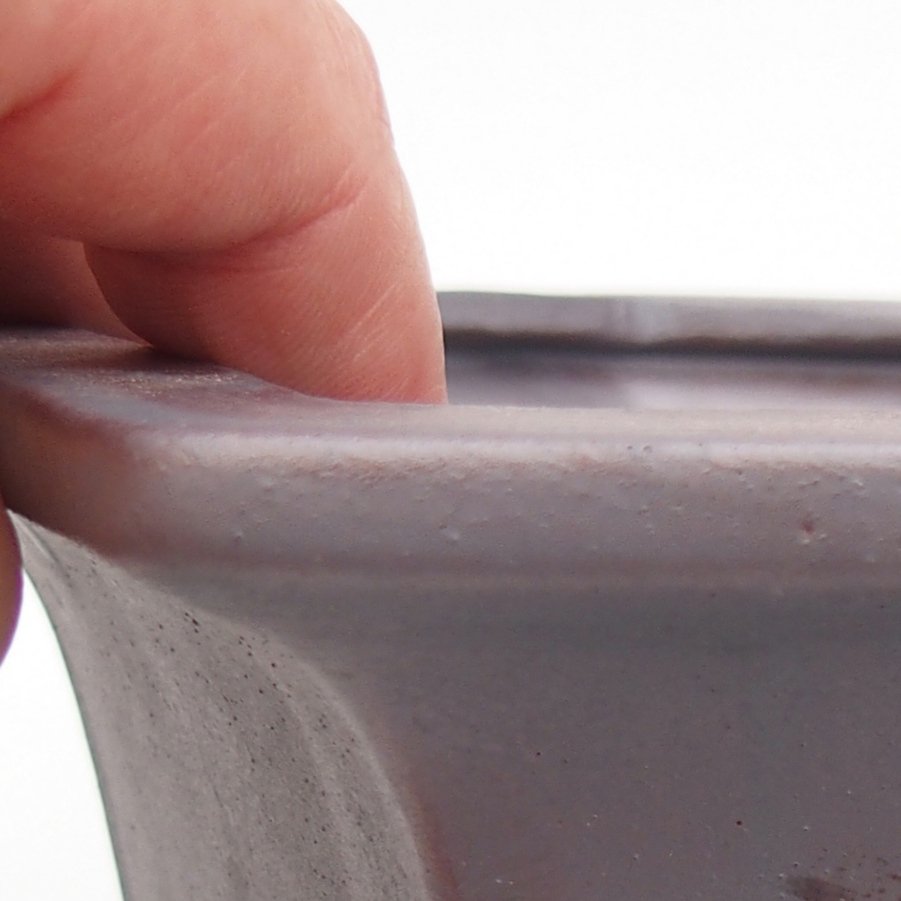 Keramická bonsai miska 18 x 16 x 9 cm, barva kovová