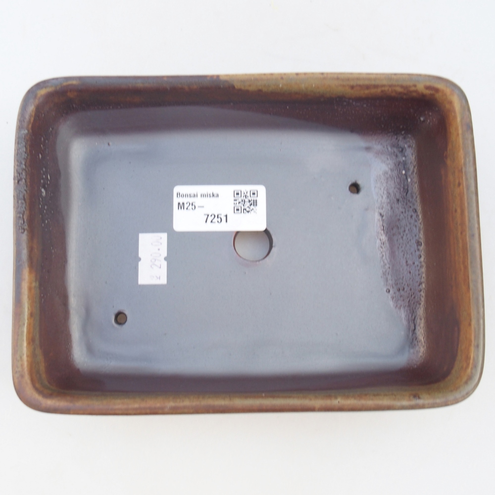 Keramická bonsai miska 18,5 x 13,5 x 3,5 cm, barva hnědá