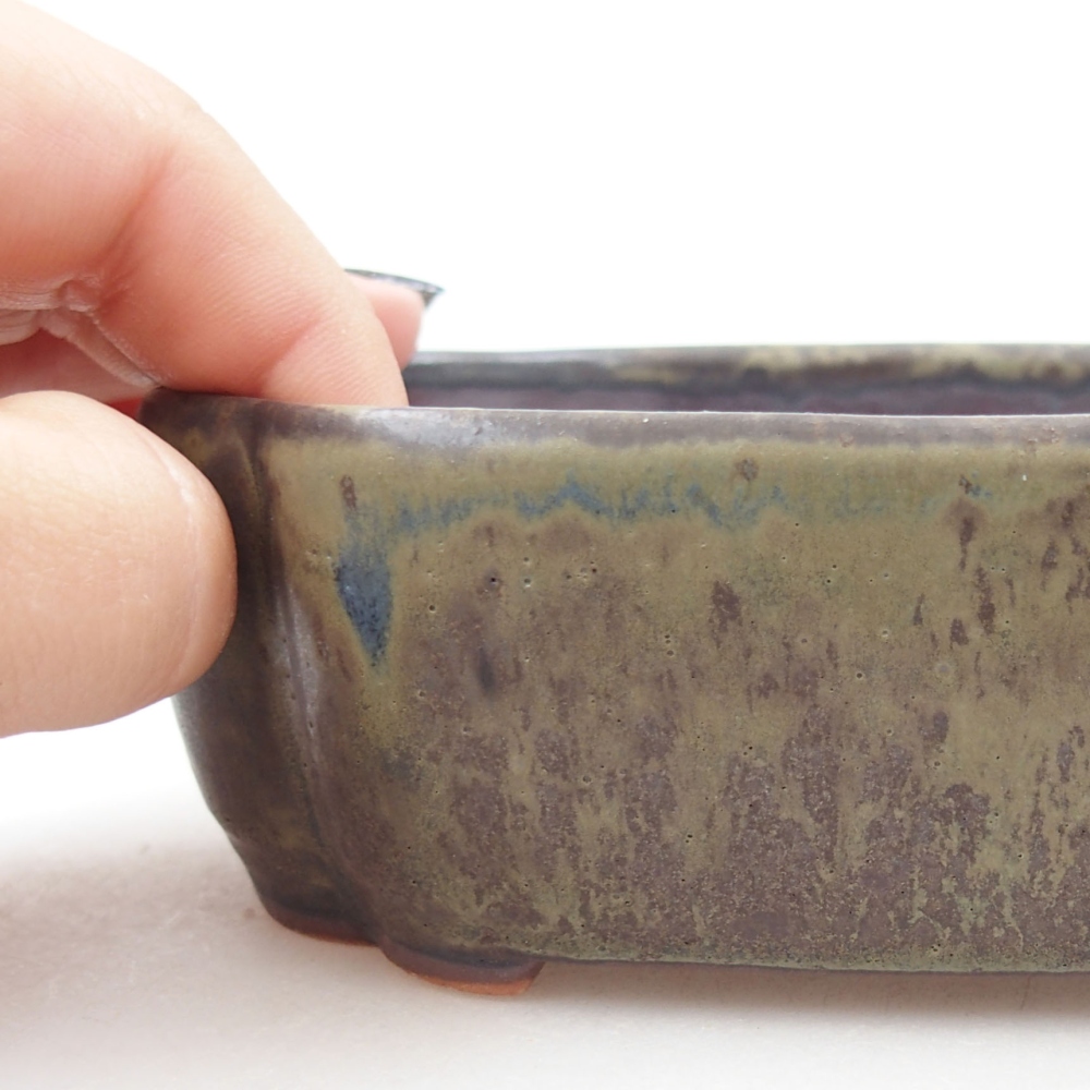Keramická bonsai miska 16 x 12 x 4,5 cm, barva hnědá