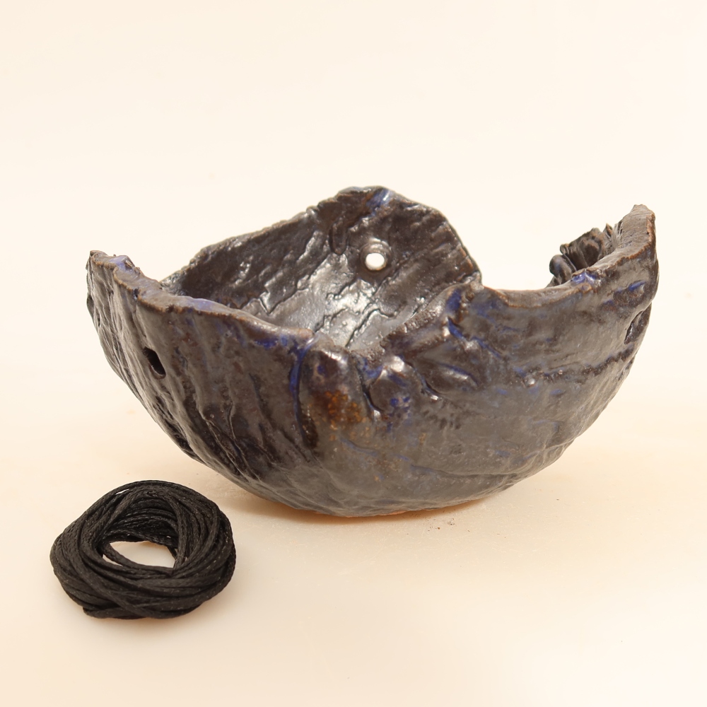 Keramická Skořápka na Kokedamu 12,5 x 12 x 7 cm , barva modrá