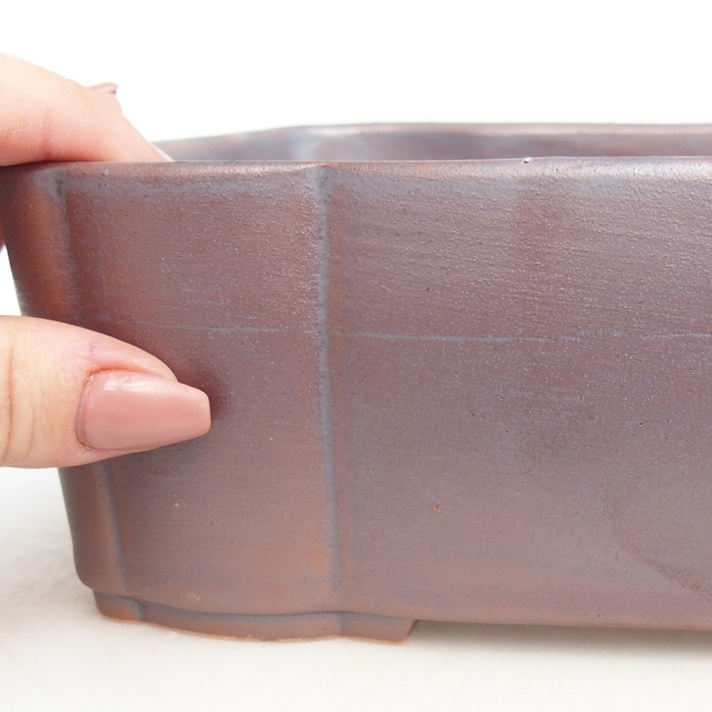 Keramická bonsai miska 21 x 17 x 7 cm, barva kovová