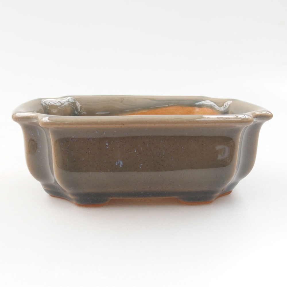 Keramická bonsai miska 12 x 9 x 4,5 cm, barva šedá