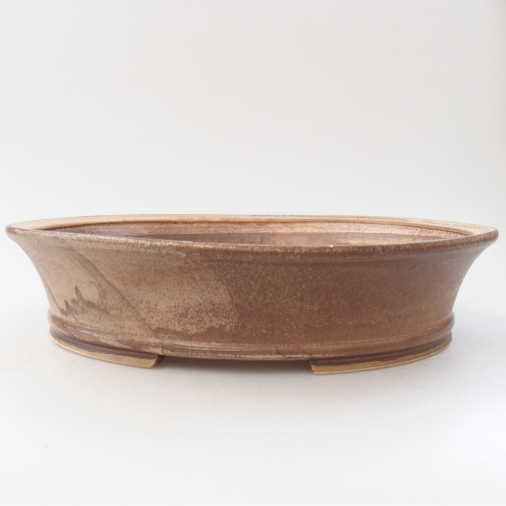 Keramická bonsai miska 27 x 24 x 6 cm, barva béžová