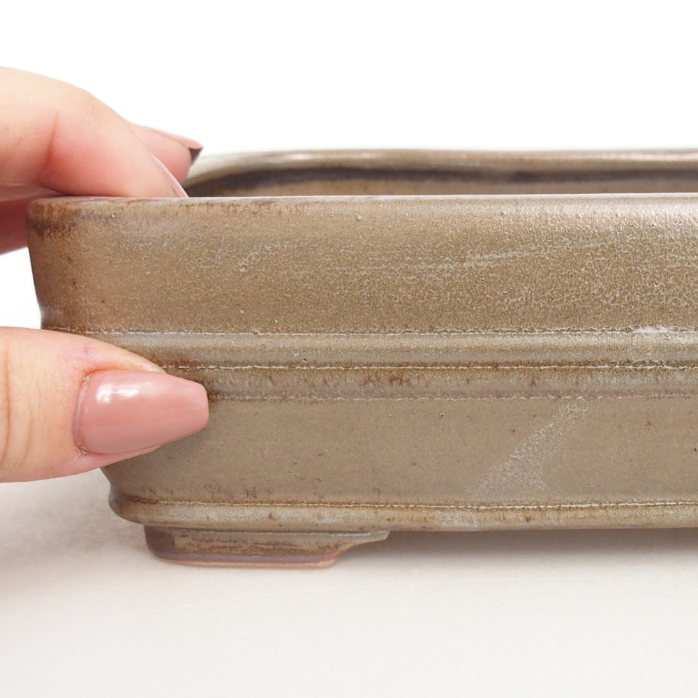 Keramická bonsai miska 16,5 x 12 x 5,5 cm, barva modrošedá