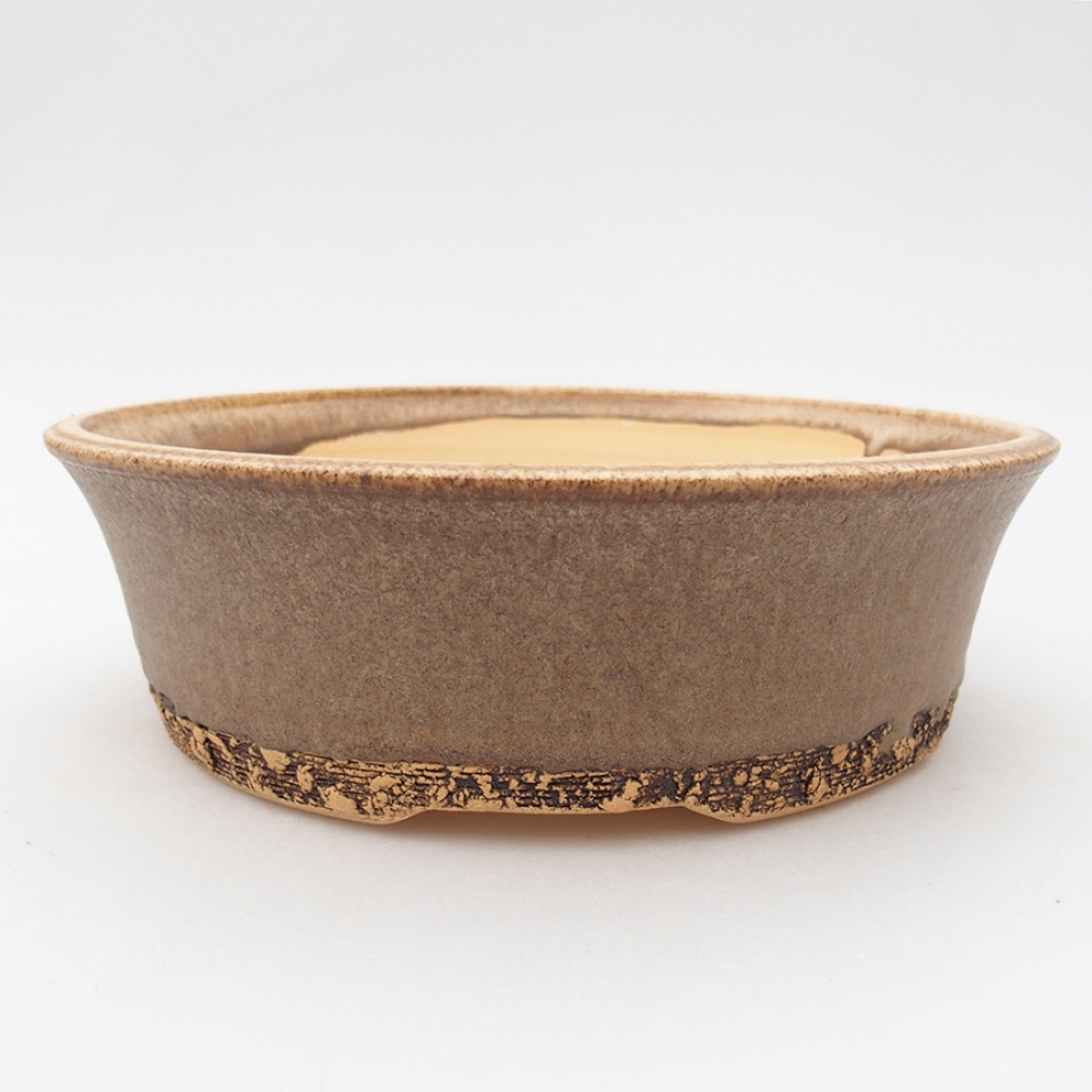 Keramická bonsai miska 20 x 20 x 6 cm, barva hnědá