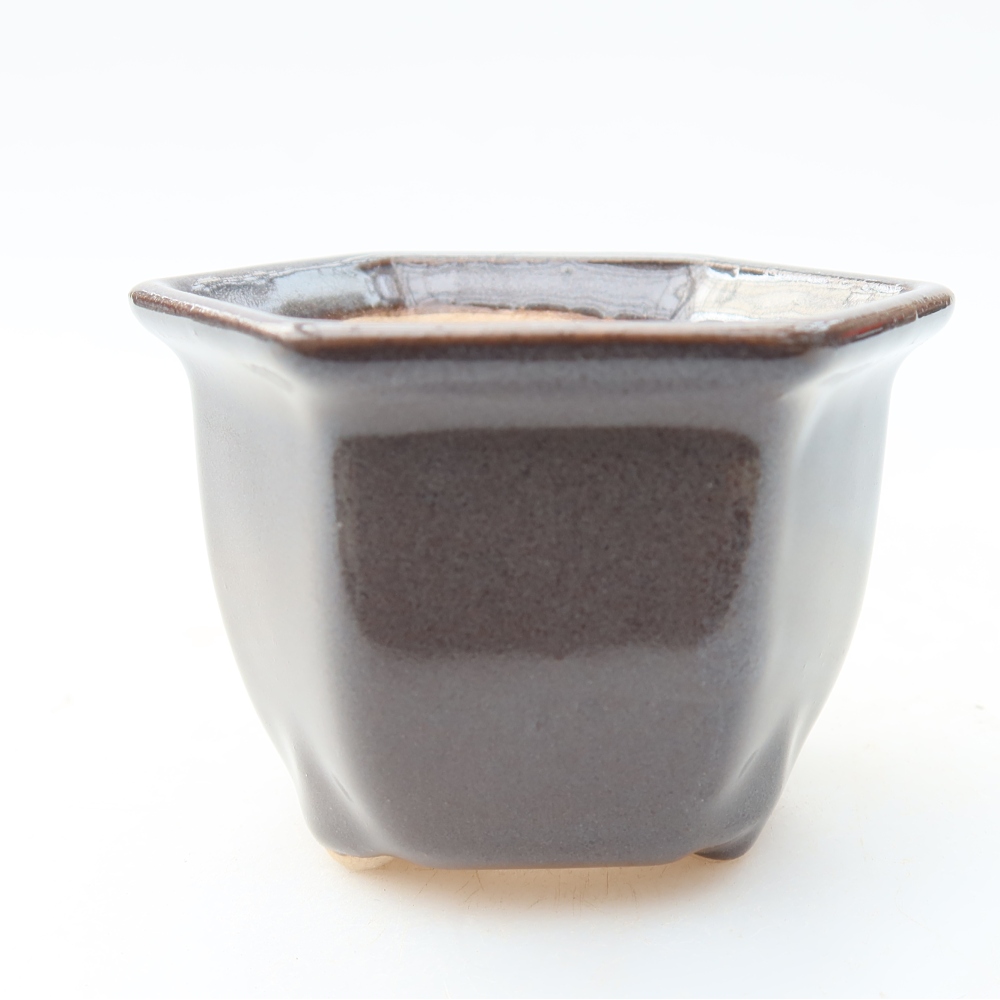 Keramická bonsai miska 7 x 6,5 x 5 cm, barva šedá