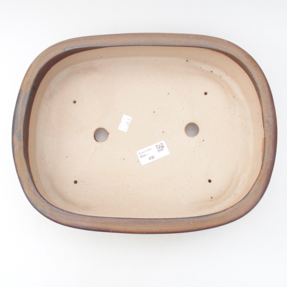 Keramická bonsai miska 32 x 25 x 7,5 cm, barva hnědá