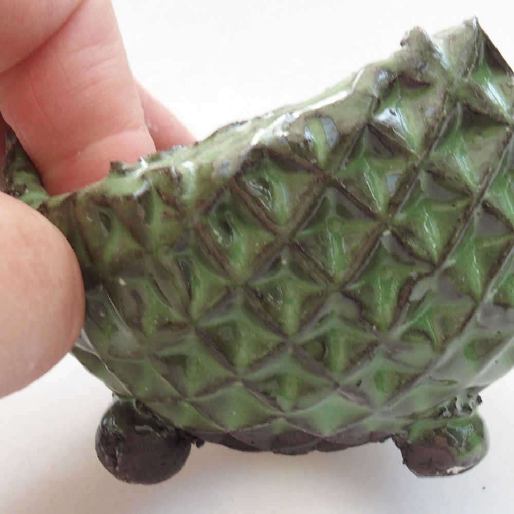 Keramická Skořápka  7 x 7 x 5 cm , barva zelená