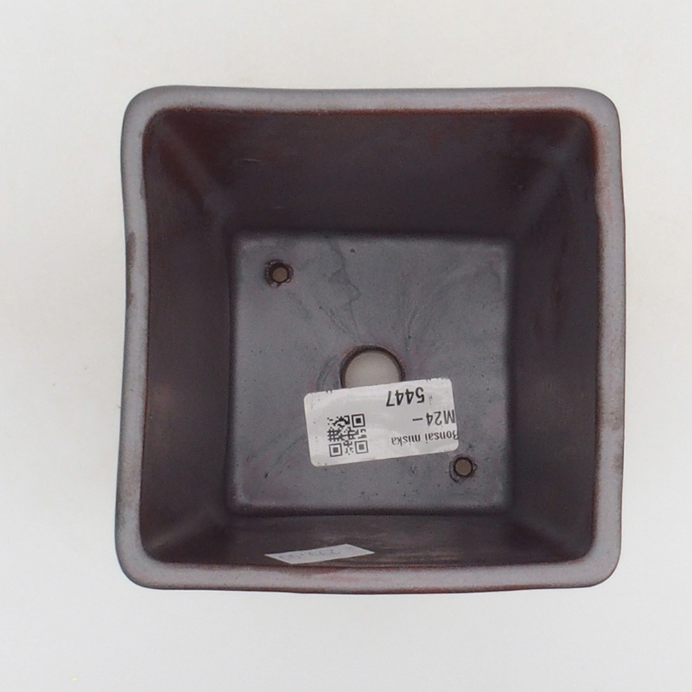 Keramická bonsai miska 10,5 x 10,5 x 10,5 cm, barva kovová