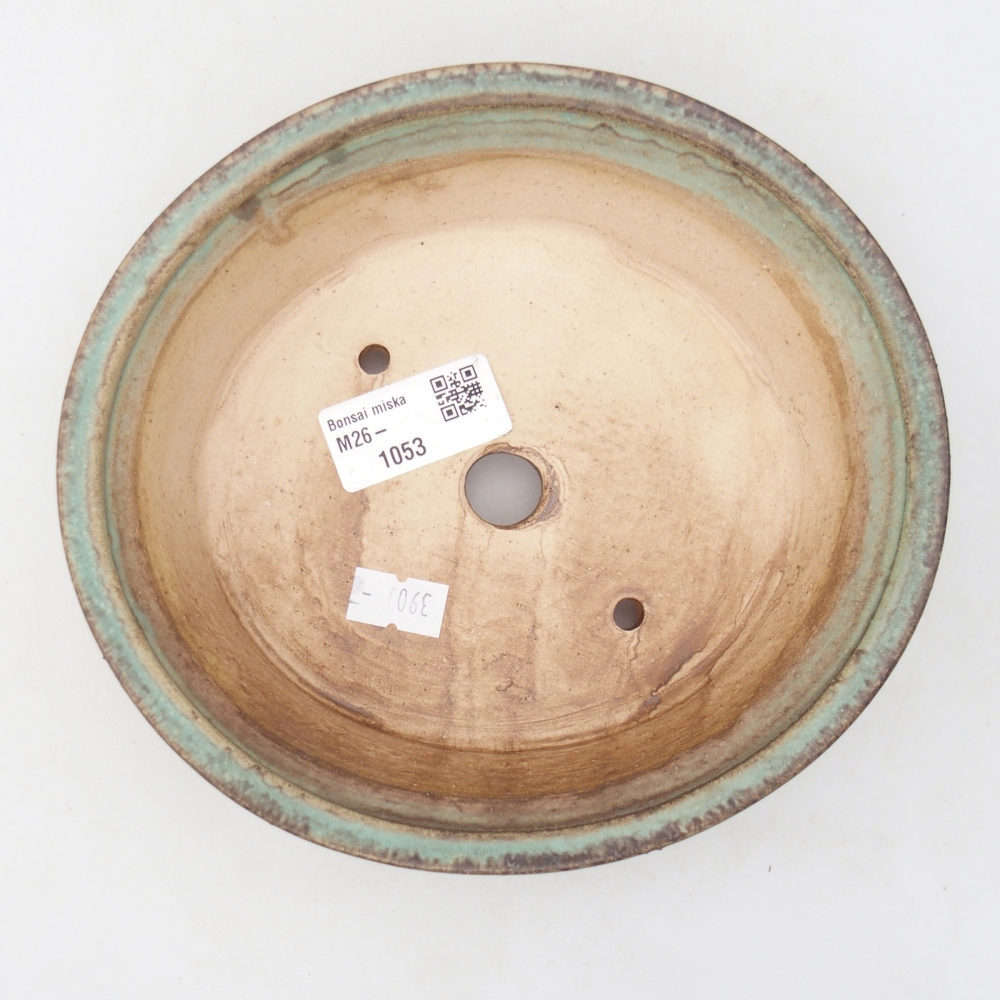 Keramická bonsai miska 17,5 x 16 x 5 cm, barva zelená