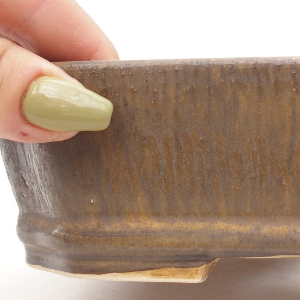Keramická bonsai miska 17 x 14,5 x 5 cm, barva hnědá