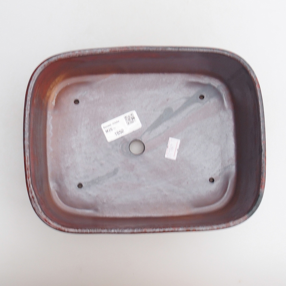 Keramická bonsai miska 23 x 17 x 7,5 cm, barva červená