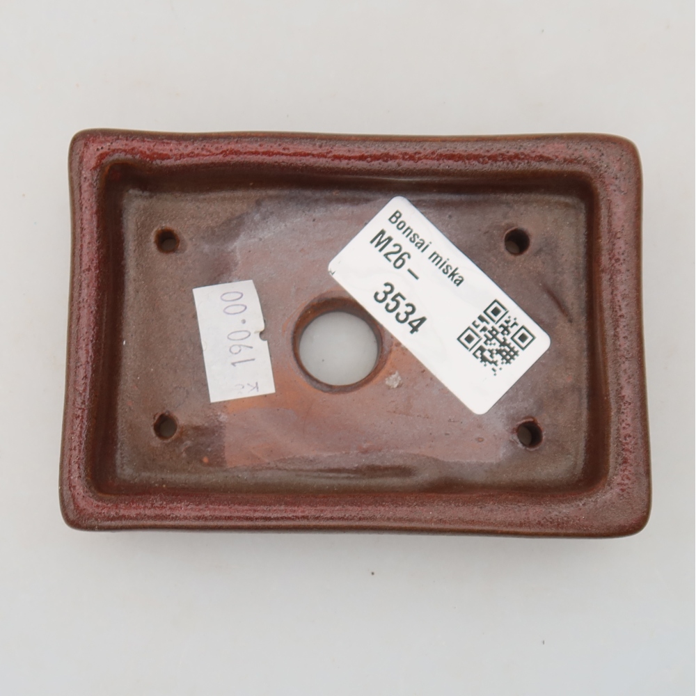 Keramická bonsai miska 10 x 7 x 2 cm, barva vínová