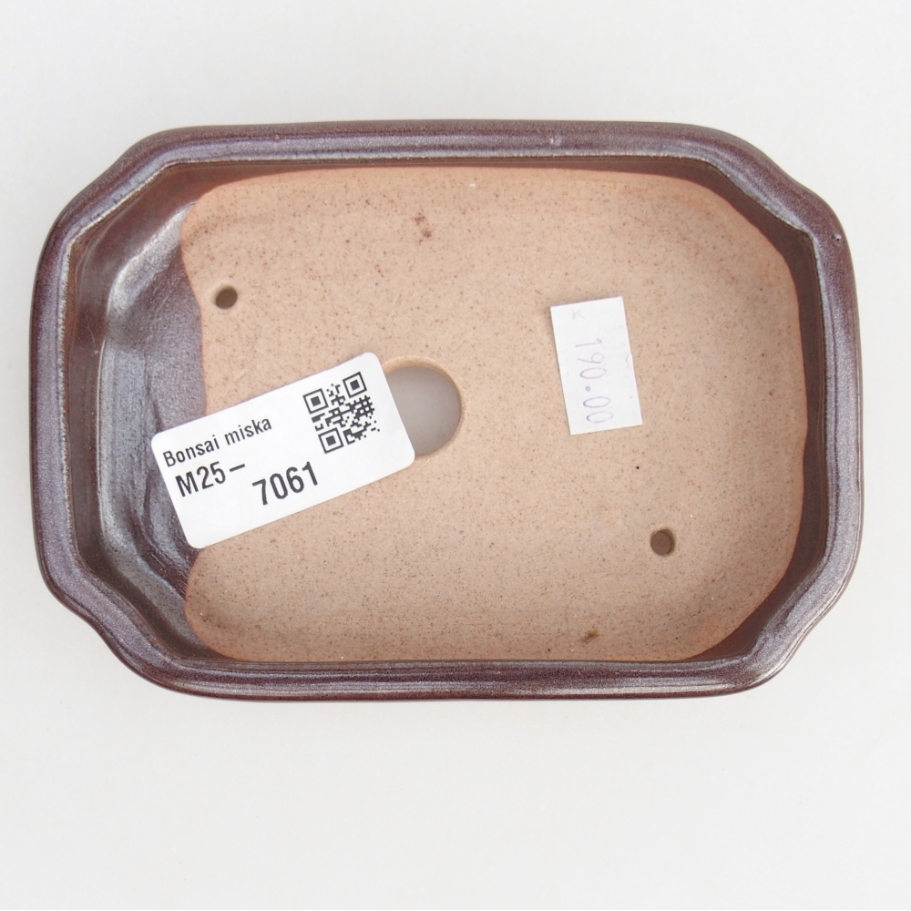 Keramická bonsai miska 12,5 x 9 x 3 cm, barva hnědá