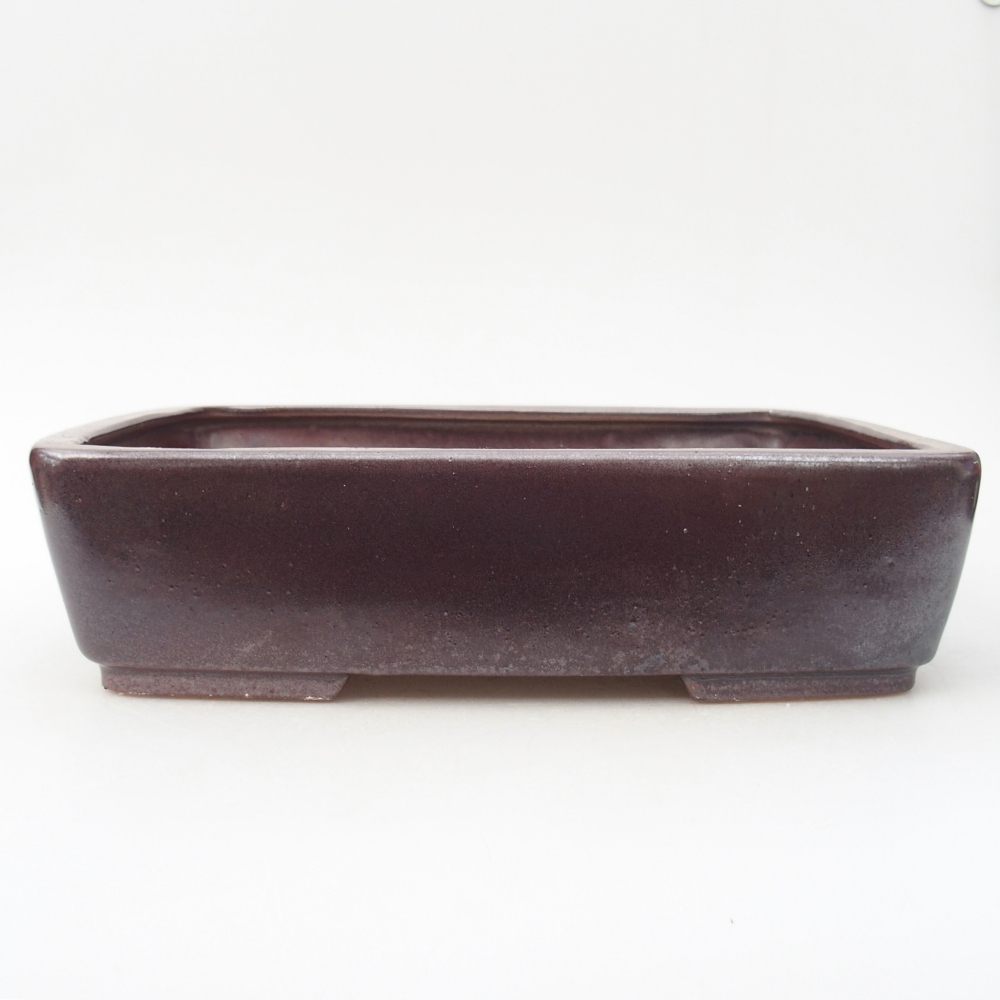 Keramická bonsai miska 26,5 x 20,5 x 6,5 cm, barva vínová