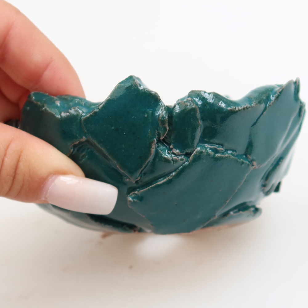 Keramická Skořápka  10,5 x 10,5 x 6 cm , barva zelená