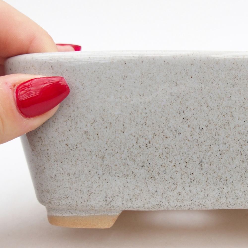 Keramická bonsai miska 13,5 x 10,5 x 6 cm, barva šedá