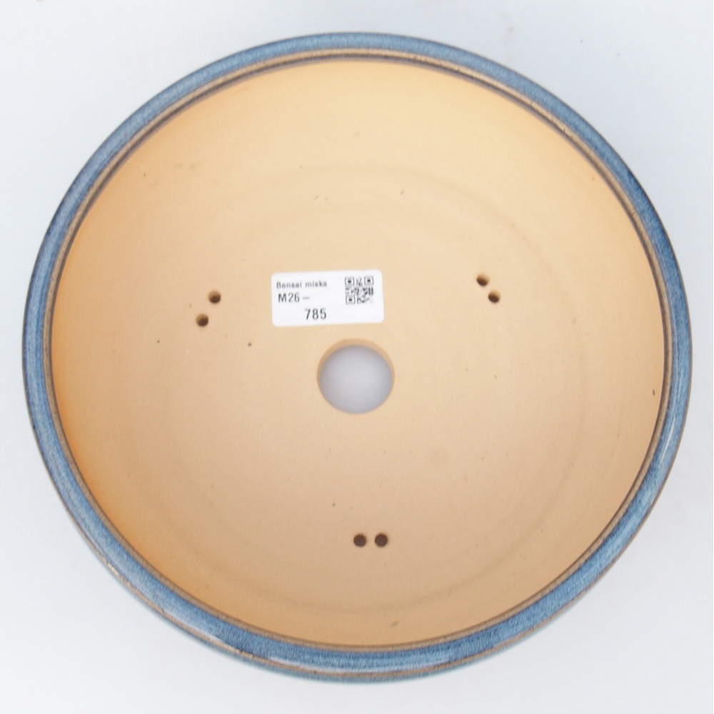 Keramická bonsai miska 20,5 x 20,5 x 7 cm, barva modrá