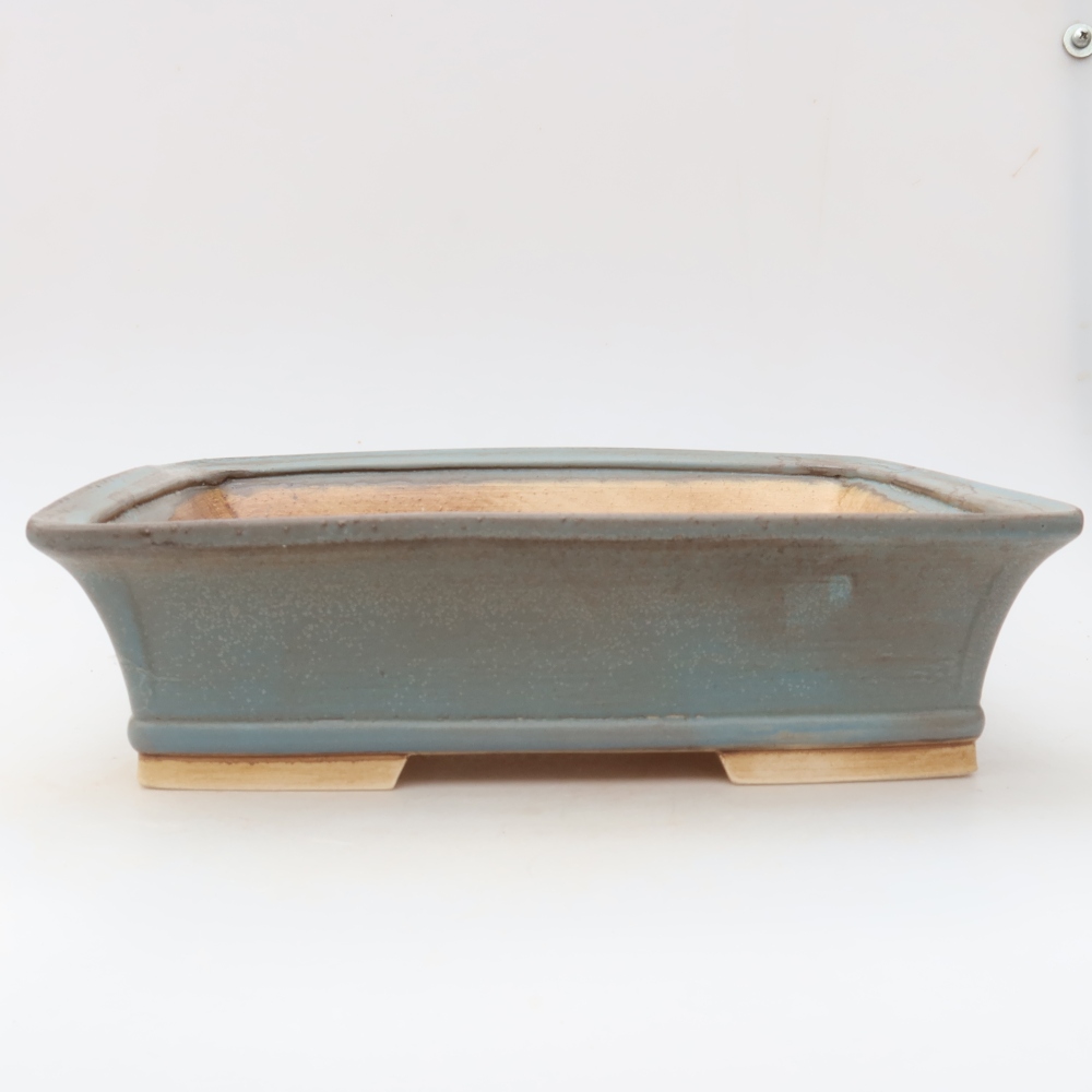 Keramická bonsai miska 29,5 x 24 x 8 cm, barva modrá