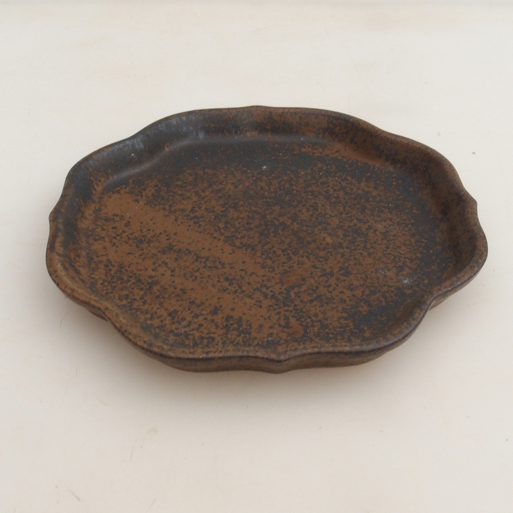 Keramická podmiska H06 - 14 x 14 x 1,5 cm  - hnědá