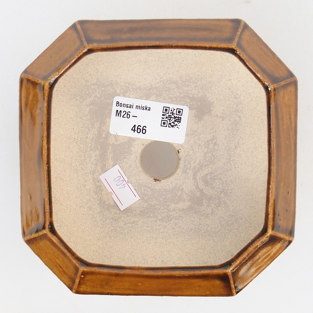 Keramická bonsai miska 13,5 x 13,5 x 7,5 cm, barva hnědá