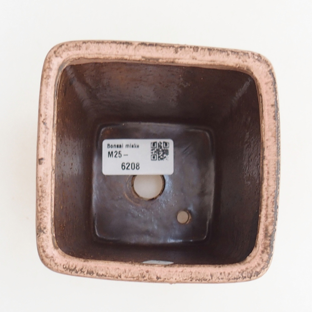 Keramická bonsai miska 10 x 10 x 12 cm, barva růžová