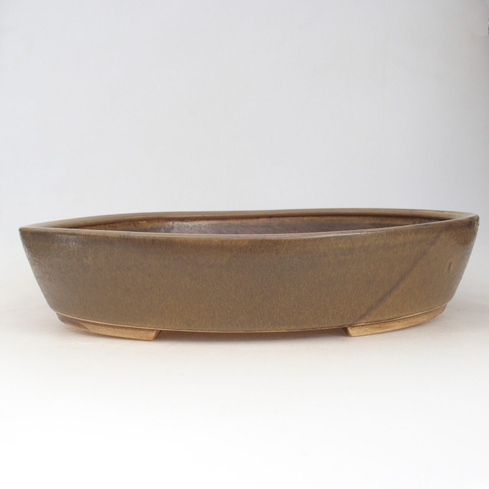 Keramická bonsai miska 32 x 28 x 6 cm, barva hnědá