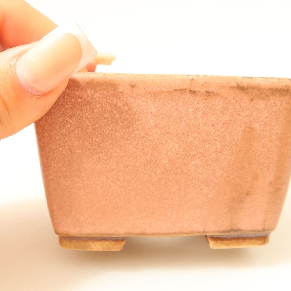 Keramická bonsai miska 8,5 x 8,5 x 5,5 cm, barva růžová