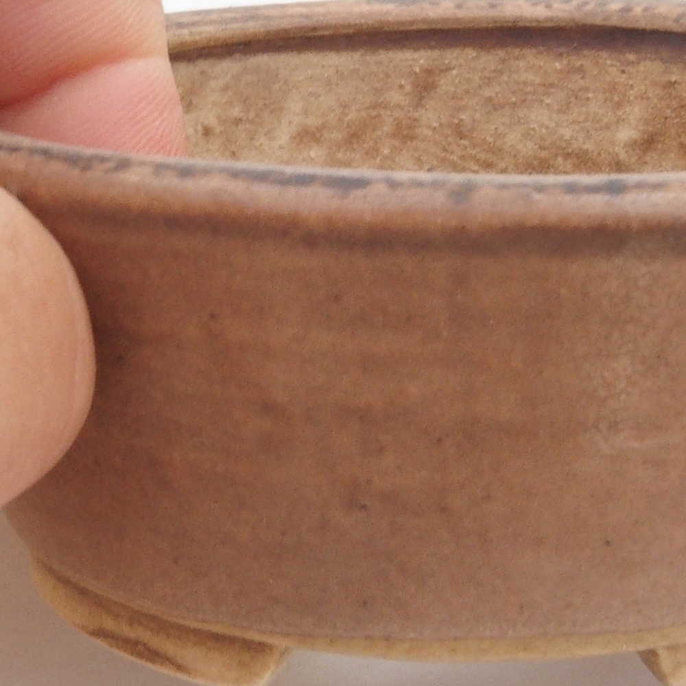 Keramická bonsai miska 10,5 x 9 x 4 cm, barva hnědá