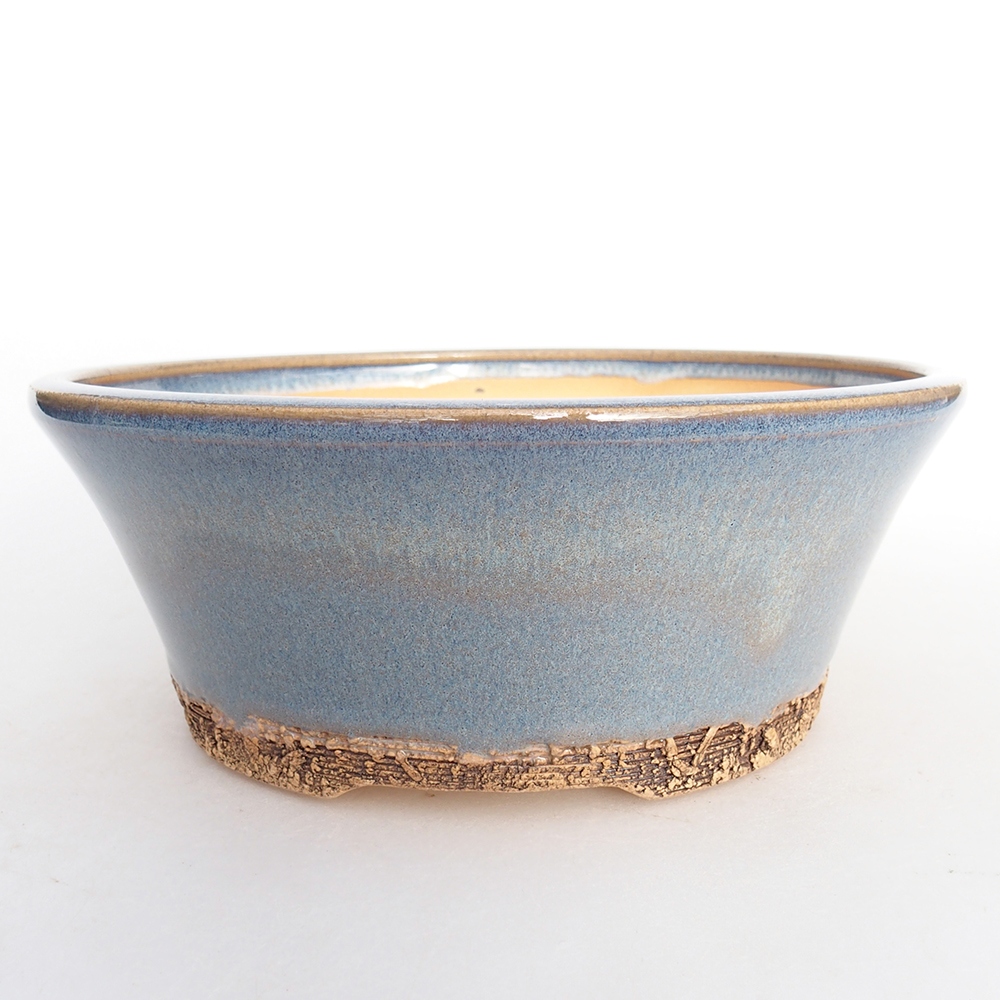 Keramická bonsai miska 17,5 x 17,5 x 7 cm, barva modrá
