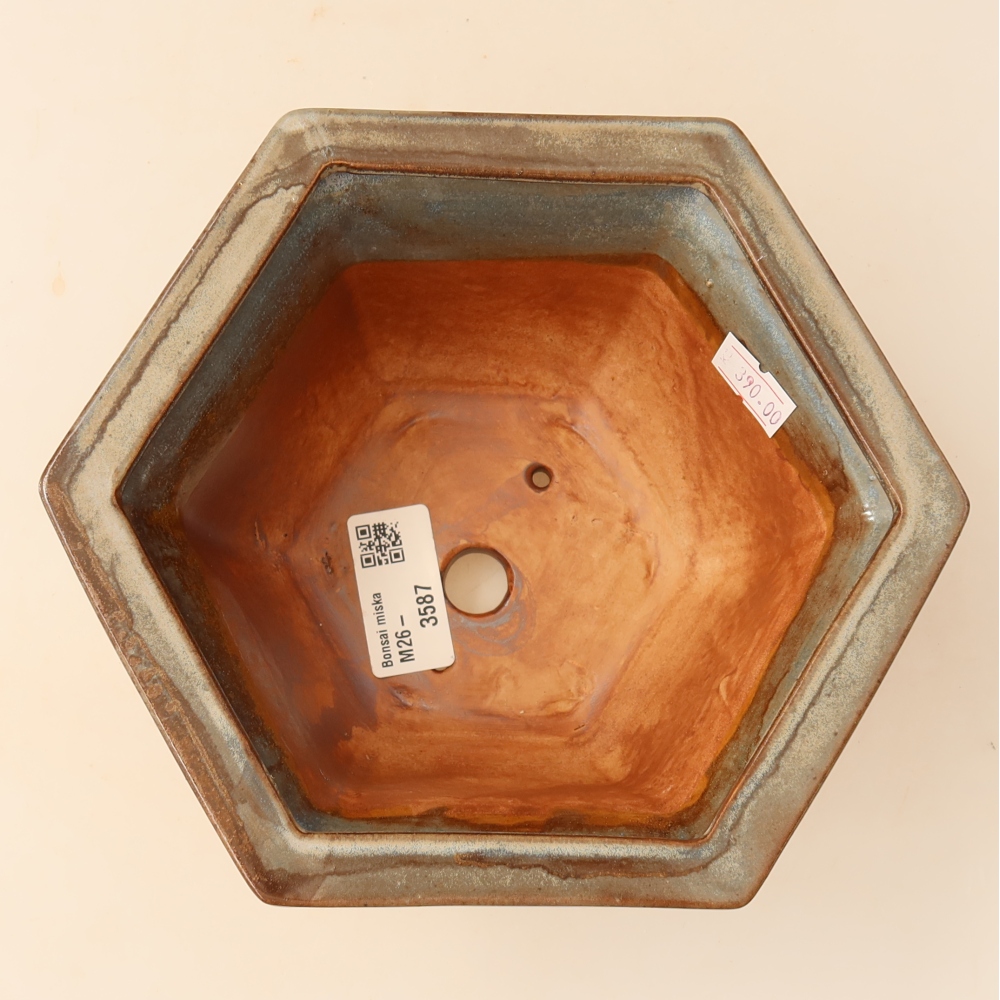 Keramická bonsai miska 18,5 x 16,5 x 9 cm, barva hnědá