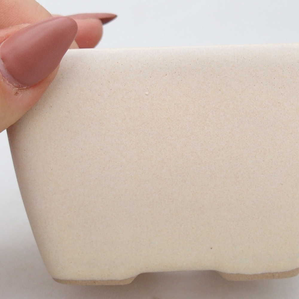 Keramická bonsai miska 8,5 x 8,5  x 6 cm, barva béžová