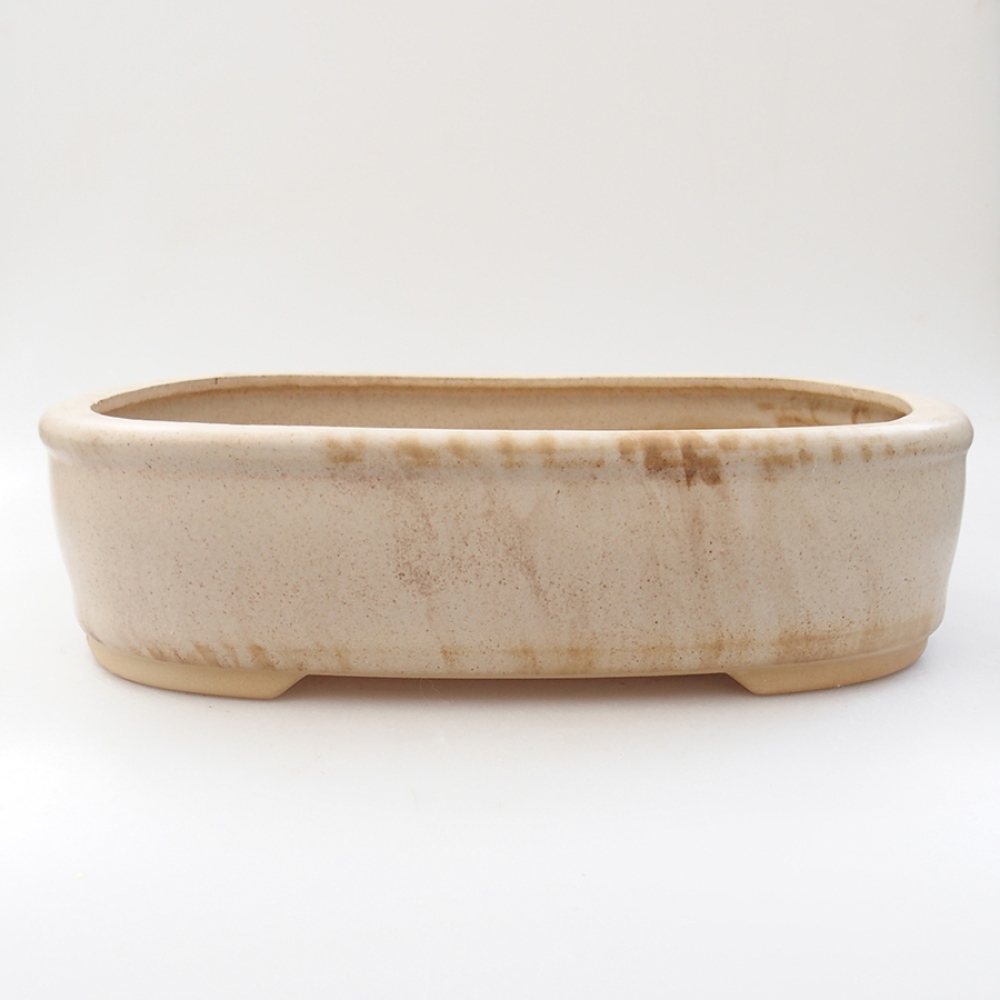 Keramická bonsai miska 31,5 x 26 x 8 cm, barva béžová