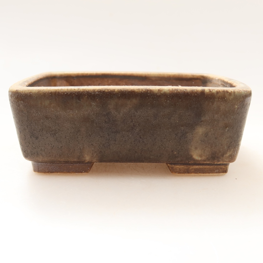 Keramická bonsai miska 10 x 8 x 3,5 cm, barva hnědá