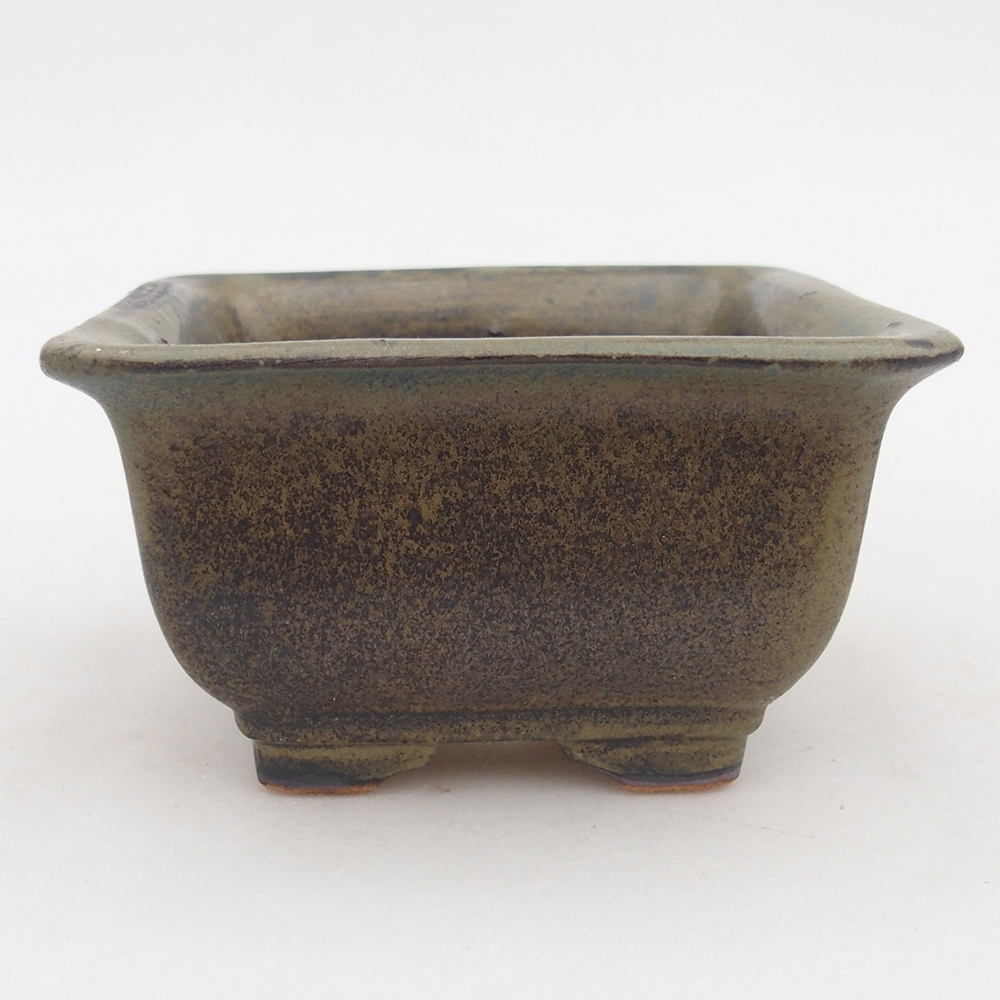 Keramická bonsai miska 10 x 10  x 6 cm, barva vínová