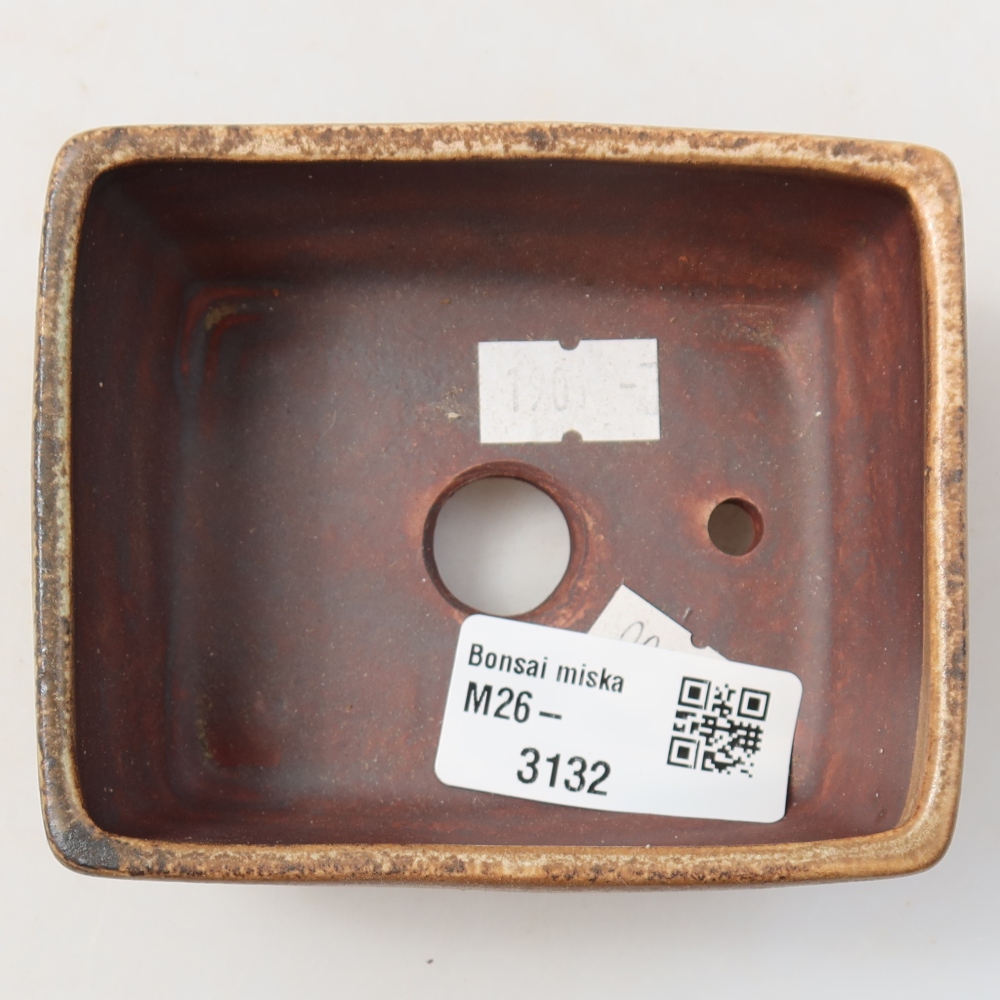 Keramická bonsai miska 9,5 x 7,5 x 3,5 cm, barva hnědá